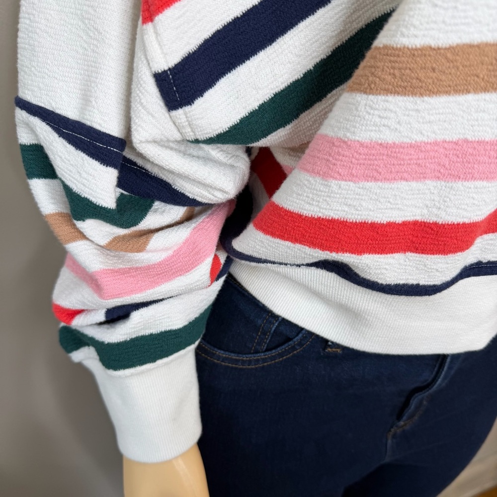 Aerie Always and Forever Colorful Striped Sweatshirt Size Large - Picture 7 of 11